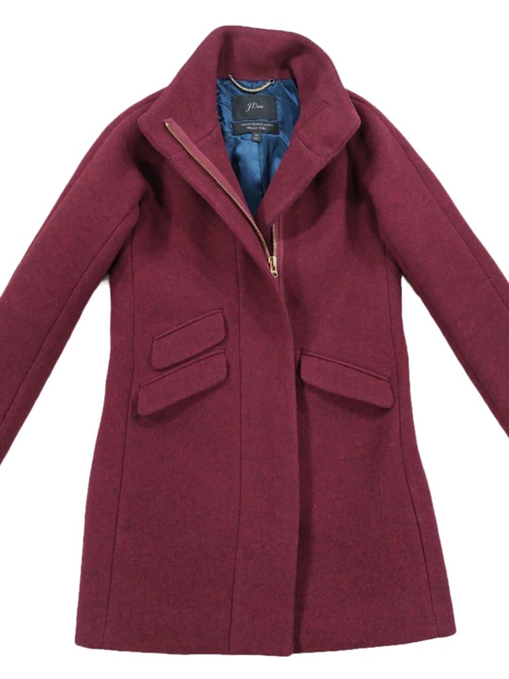 J.CREW Nello Gori Cocoon Coat Womens 00, Italian Stadium-Cloth Wool Blend Tweed